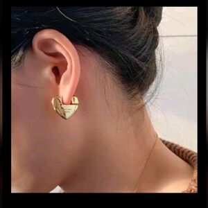 Gold Heart Hoop Earrings